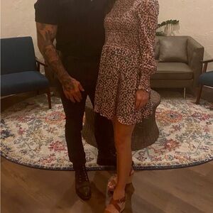 Lulu's Pink and Black Mini Dress